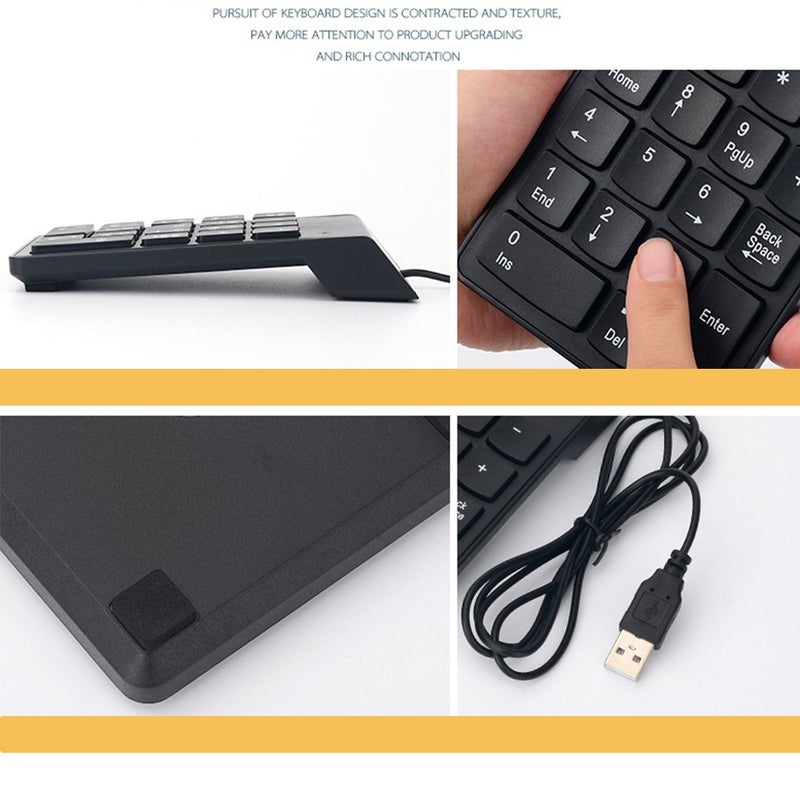 Kadaon Numeric Keypad,USB Keypad, USB 18 Key Number Numeric Keypad Keyboard for Laptop/Notebook PC Computer - Image 4